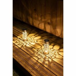 Galix G4445 Terminal Baliza Solar de Acero Inoxidable, para Jardín, con Estaca, 28 cm de Altura, Luz Blanco Cálido