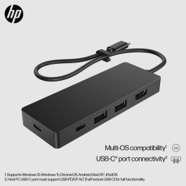 HP USB-C Travel Hub G3 Conector de Notebook con 5 Puertos, Carga y Conectividad Plug and Play