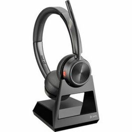 Poly Savi 7220 Office Auriculares Inalámbricos DECT Biauriculares con Micrófono Cancelación Ruido para Teléfono Fijo Oficina 12h Autonomía
