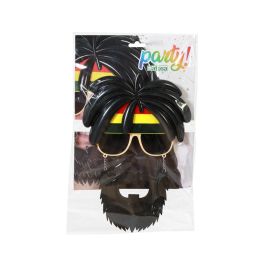 Gafas Rastafari con Barba y Peluca - Disfraz Divertido para Fiestas Temáticas Reggae