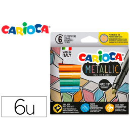 Carioca Rotulador Metallic Punta Maxi 6 mm Caja 6 Unidades Colores Surtidos Precio: 4.49999968. SKU: B1CW2H8TB7