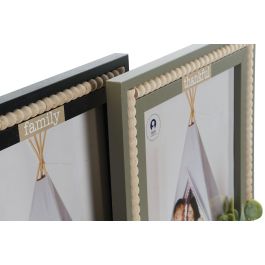 Marco Foto 20X25 Scandi DKD Home Decor Verde Negro 2 x 31.5 x 26.5 cm (2 Unidades)