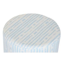 DKD Home Decor Reposapies Estilo Mediterráneo con Rayas Azul y Blanco. Fabricado en Poliéster y Metal. Medidas: 34x34x40 cm. Asiento 41 cm
