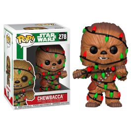 FUNKO Star Wars Holiday Chewie with Lights Figura POP de Vinilo Chewbacca 8cm