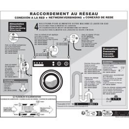 Edouard Rousseau ROU3047403202560 Manguera de desagüe para lavadora, 2,50 m, terminales Ø19 mm y Ø22 mm