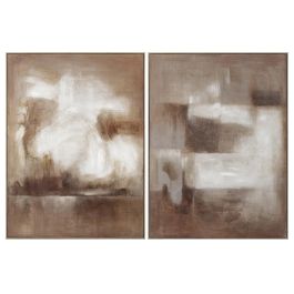 Cuadro Home ESPRIT Blanco Marrón Abstracto Moderno 92 x 3,8 x 122 cm (2 Unidades) Precio: 202.89000006. SKU: B1JT9K2RKQ