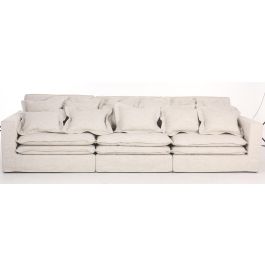 DKD Home Decor Módulo Central Sofá Horeca Blanco Roto Poliéster 120 x 95 x 102 cm