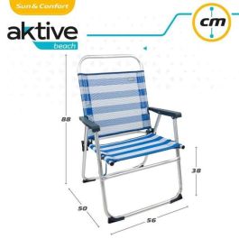 Silla playa plegable aluminio fija marinera 48x50x88 cm Silla playa plegable aluminio fija marinera 48x50x88 cm