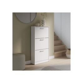MAC MSA312120 Zapatero de 3 Puertas Abatibles, para 6 Pares, Blanco Mate, 58,2 x 20,4 x 115,5 cm