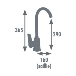 Edouard Rousseau Grifo de cocina mezclador Orys, Sin ducha de mano, Cromo, cartucho de cerámica Ø 40 mm, latón, ahorro de agua