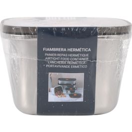 Fiambrera hermética rectangular de acero inoxidable 450 ml - Quttin (12 Unidades) Fiambrera hermética rectangular de acero inoxidable 450 ml - Quttin (12 Unidades)