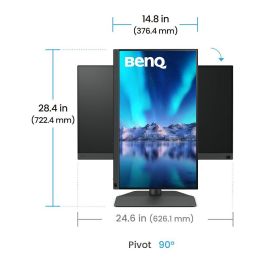 BenQ SW242Q Monitor para Fotógrafos 24.1" IPS 2K 2560 x 1600 16:10 99% Adobe RGB 98% P3 HDR10 USB-C 90W 9H.LLVLA.TBE