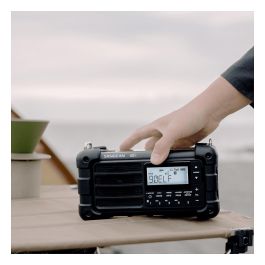 Sangean MMR-99 - Radio digital portátil de emergencia DAB+/FM, a manivela, solar, Bluetooth 5.0, resistente IP55, color negro