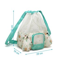 KioKids Bolsa de Playa y Mochila Convertible Caracoles Beige para Niños +0 meses | Transpirable 10L con 3 Bolsillos Polyester