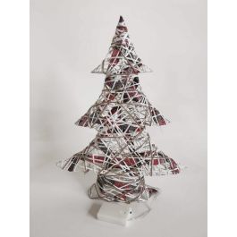 DKD Home Decor Árbol de Navidad Alpina Natural Blanco con Luz LED y Ratan, 50 cm Alto (40x10 cm), Funciona con 3 Pilas AA Precio: 10.61412. SKU: B187GZTBXE