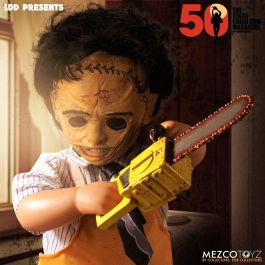 MEZCO TOYZ Leatherface Deluxe Edition 1974 La matanza de Texas 26cm Articulado con Motosierra y Accesorios