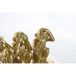 DKD Home Decor Figura Mono Hoja Resina Dorado 2 Unidades 13 x 15.6 x 26 cm