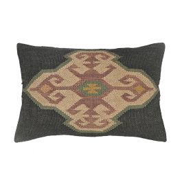 DKD Home Decor Cojín Boho Kilim Lana Yute Poliéster 60 x 40 cm (2 Unidades) Precio: 40.79000024. SKU: B135GY45KT