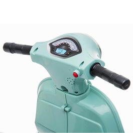 Tachan Mini Moto Eléctrica Vespa 6V Azul Celeste Licencia Oficial, Batería Recargable, 4 Ruedas, Luces y Sonidos para Niños +18m