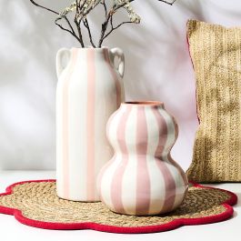 Home Deco Factory Jarrón Dolce Vita, Jarrón de Cerámica, Altura 15 cm, Decoración de Hogar