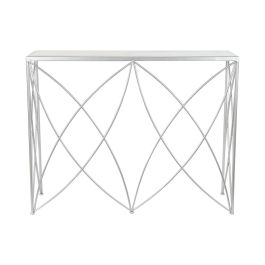DKD Home Decor Consola Chic de Metal y Mármol Plateado Blanco 100 x 33 x 78 cm