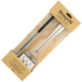 Dangrill Set Espátula y Pinzas BBQ Acero Inoxidable con Abridor, Medidas 45.3x9 cm y 40.5x3.3 cm