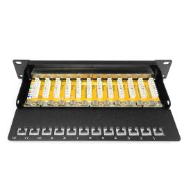 Digitus Patchpanel 1HE 12-Port Cat6 ClassE Apantallado Negro