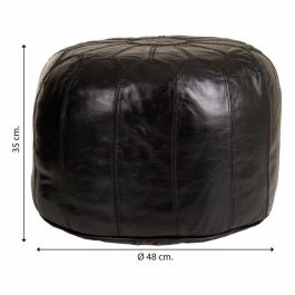 Puff Alexandra House Living Negro Cuero 48 x 35 x 48 cm