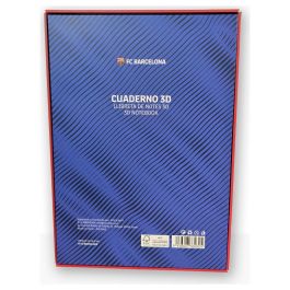 FC Barcelona Cuaderno A5 con Escudo 3D, 120 Páginas sin Pautar, Oficial Blaugrana
