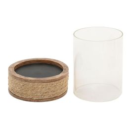 DKD Home Decor Portavela Cottage Marrón 12 x 17 x 12 cm