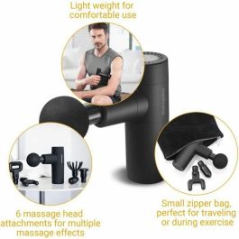Medisana MED4015588889868 Pistola de Masaje de Percusión, 5 Niveles, Batería 7.4V, Color Negro