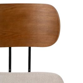 Silla Marrón-Crema Tejido-Metal Salón 48 X 55 X 82,50 cm