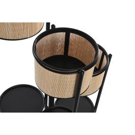 DKD Home Decor Macetero Colonial Natural Negro Bambú Metal 40 x 70.5 x 40 cm (2 Unidades)