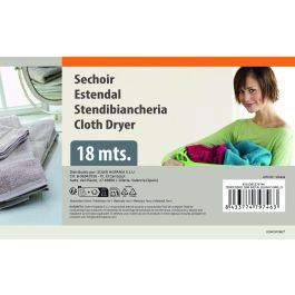 Inde Confortime Tendedero plegable de metal blanco brillante, 18 metros, 51 cm de ancho (6 Unidades)