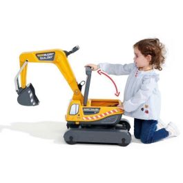 FALK Excavadora de Juguete Power Shift Articulada con Cabina Giratoria 360°, Chasis 8 Ruedas, Color Amarillo para Niños 2+ Años