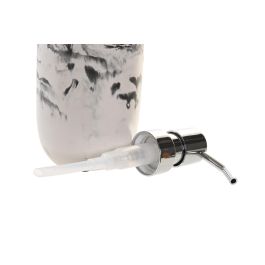 DKD Home Decor Dosificador Moderno Blanco Negro Cemento Simil Marmol 8.5 x 15.5 x 7.5 cm
