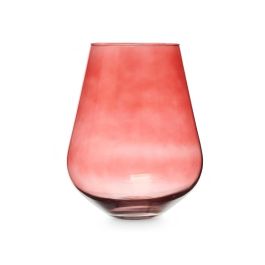 Giftdecor Jarrón de Cristal en Forma de Vaso, 28 cm, Color Teja