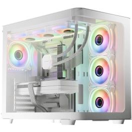 LC-Power LC-8001W-ON Midi Tower Gaming Pro-Storm Light Blanco ATX Vidrio Templado con Iluminación RGB