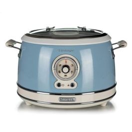 Ariete 2904/05 Olla Arrocera Multifunción 10 Tazas, Cocción Lenta, Mantener Caliente 24h, Vapor, Risotto, Tapa Vidrio, Azul Vintage