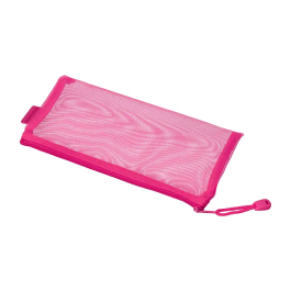 Liderpapel Bolsa zipper bag ticket poliester transpirable multiusos 230x115 mm rosa