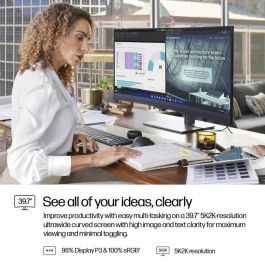 HP 740pm Series 7 Pro Monitor Curvo 39.7" 5K2K para Conferencias con Webcam 4K Integrada y Audio HQ