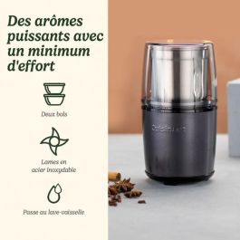 Cuisinart CUI3030050152517 Molinillo de Especias, Eléctrico con Accionamiento por Pulsos, 2 Recipientes con Tapa, Azul Medianoche
