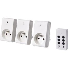 GAO GAO4004282473077 Kit 3 Enchufes para Control Remoto Inalámbrico con Mando a Distancia Incluido, 230V, Blanco