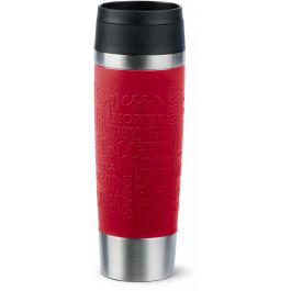 Emsa TRAVEL MUG Classic Grande, Taza Termo de Acero Inoxidable, 0.5 Litros, Rojo Oscuro