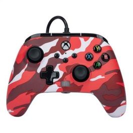 Enhanced Mando Con Cable Xbox Camuflaje Rojo POWER A 1525942-01