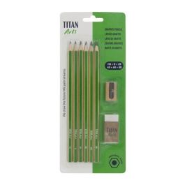 Lapiz De Grafito Titan Arts Creative Ecologico - Hb-B-2B-4B-6B-8B Set  6X Lapices 1X Goma De Borrar 1X Afilalapiz Precio: 2.78999985. SKU: B1H24DAWDC