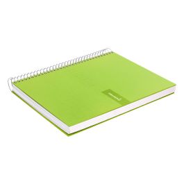 Cuaderno Espiral Liderpapel A4 Crafty Tapa Forrada 80H 90 gr Cuadro 4 mm Con Margen Color Verde 5 unidades