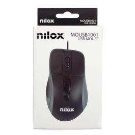 Nilox Ratón Óptico USB 1000DPI Negro - Compatible con Windows, Linux, Mac