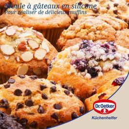 Dr Oetker AAARP57221 - Juego de 2 Moldes para Muffins con 6 Cavidades - Flexxibel Love - Silicona - 30 x 18 cm