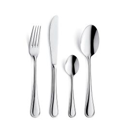 Amefa Set 12 Cucharas de Mesa Baguette de Acero Inoxidable – 20,5 cm x 2,5 mm – Acabado Brillo, Apto Lavavajillas